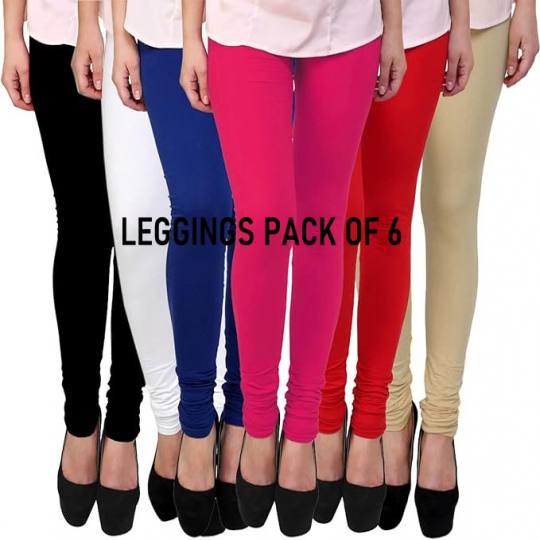 Womens Cotton Leggings Pack of 6